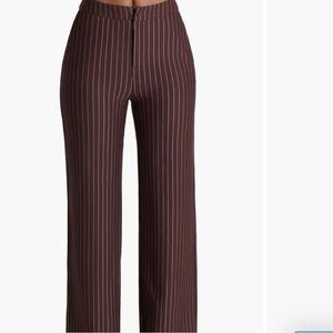 N by NAKED WARDROBE BROWN PINSTRIPE PANTS- size medium